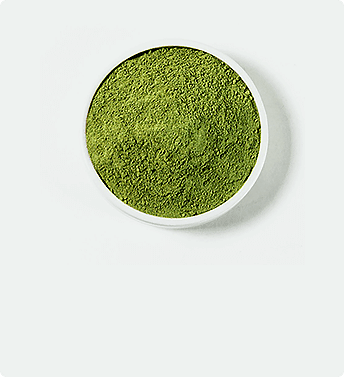 Polvo de kratom verde en un tazón blanco