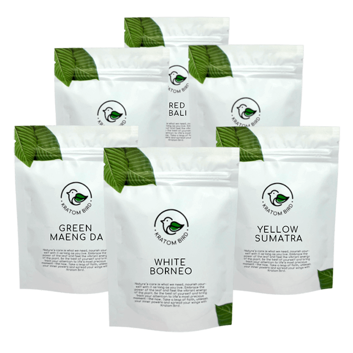 Seis paquetes diferentes con kratom